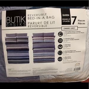 Grey Striped bed in a bag